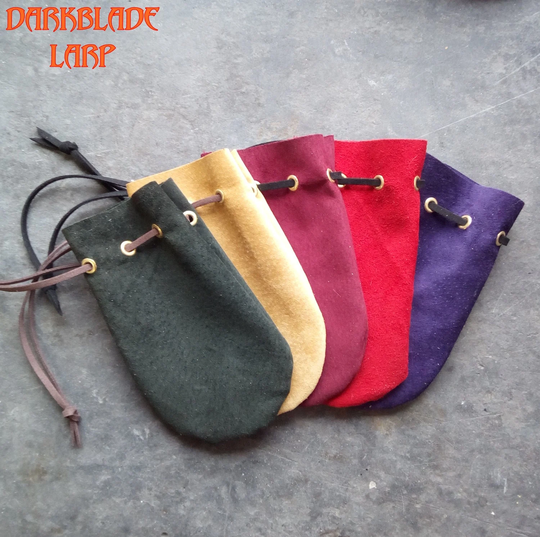 Multipack Of Five Soft Drawstring Pouches Suitable For Money, Dice Or Plunder