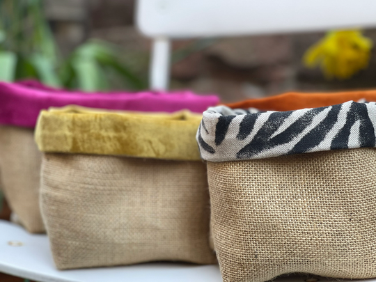 Fabric Plant Pot Uk, Hessian Planter, Indoor Pot, Storage Decor