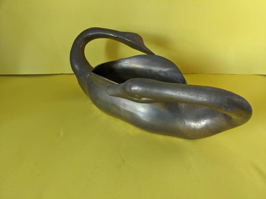Vintage Brass Swan Planter