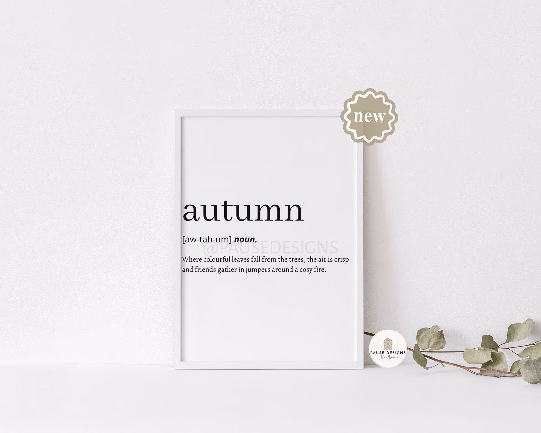Autumn Definition Seasonal Wall Art Print | Unframed Print A3/A4/A5 Prints Home Decor/Fall Kitchen