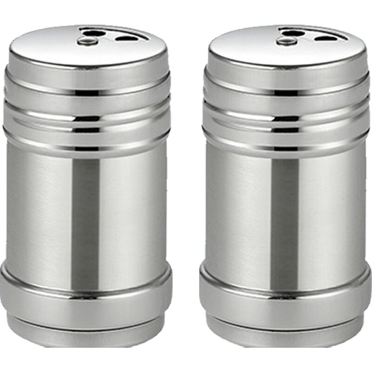 Fvbjd - Stainless Steel Salt and Pepper Shakers Set for Kitchen Condiments [natural color] large