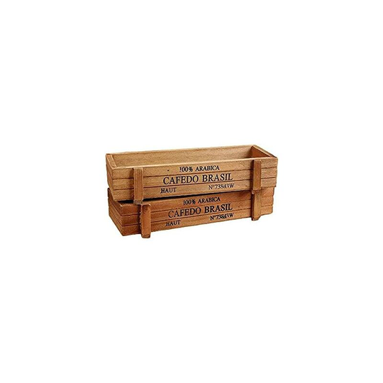 Rectangular Wooden Window Box, Wood Garden Flower Planter Succulent Pot Rectangle Trough Box Plant Bed 22.5 x 8.4 x 4.5cm (2 Pcs)