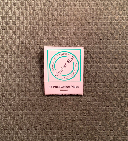Vintage Matchbook, Market Street, Oyster Bar, Salt Lake City, Utah, with 20 Match Sticks, Free Ship in Usa