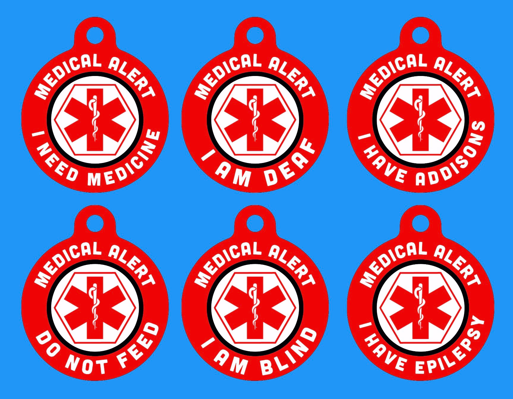 Custom Medical Medicine Alert Pet Tags Dog Puppy Cat Kitten Collar Lead Leash ID Medal Licence Small Medium Large Xl Keyring
