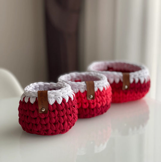 Crochet Basket Set, Baskets Storage, Crochet For Sale, Multipurpose, Home Decor, Storage Basket, Flowerpot, Planters