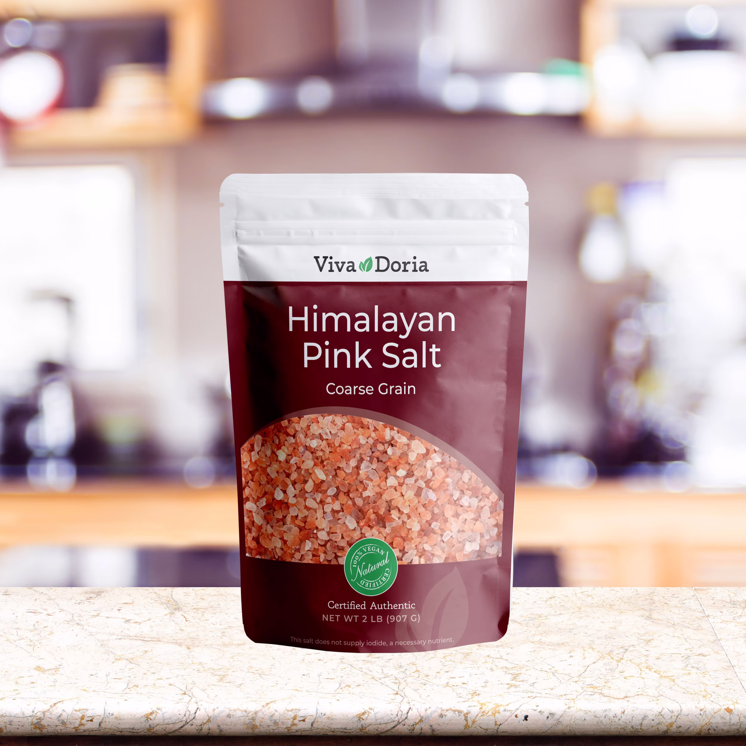 Viva Doria Himalayan Pink Salt, Coarse Grain, Certified Authentic, 2 lb. | 907 G For Grinder Refills