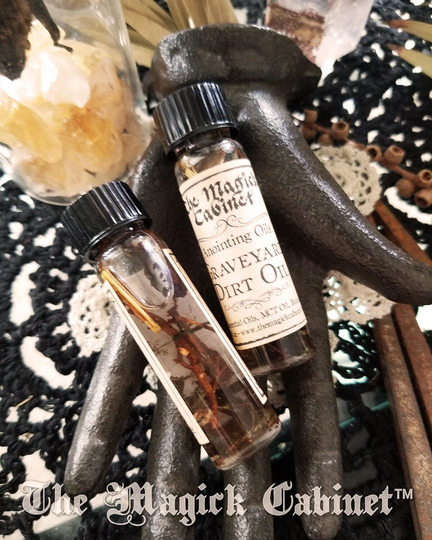 Graveyard Dirt Oil For Your Magical Intentions, Blessings & Hexing, Witchcraft Supply, Wicca Supplies, Samhain, Traditional Magick