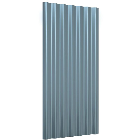 Roof Panels 12 pcs Powder-coated Steel Grey 80x36 cm Vidaxl Grey