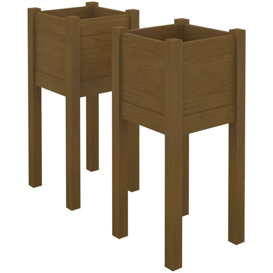Vidaxl - Garden Planters 2 pcs Honey Brown 31x31x70 cm Solid Pinewood Brown