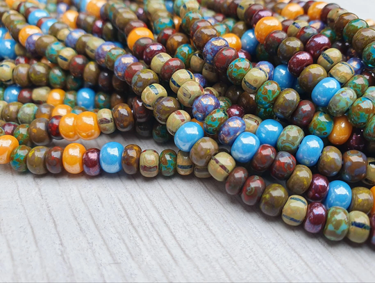 4/0 Apocalypso Picasso Seed Beads | 5mm Full Strand