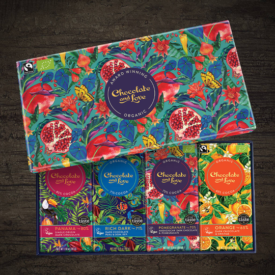 Pomegranate Organic Vegan Fairtrade Chocolate Gift Box