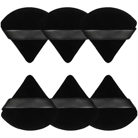 Sun Flowergb - 12 Pieces Soft Triangle Face Powder Puff Makeup Puff (Black) for Loose Powder Mineral Powder Body Powder Velvet Foundation Cosmetic