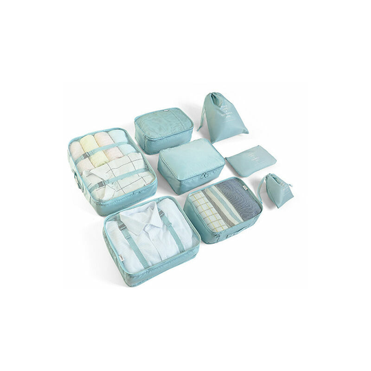 Suitcase Storage Set of 8 Travel Organizers Packing Cube Bag Organizer for Clothes, Shoes and Cosmetics