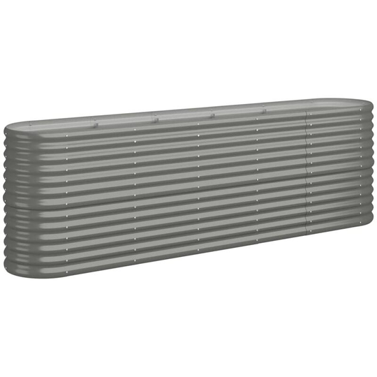 Vidaxl - Garden Planter Powder-coated Steel 224x40x68 cm Grey Grey