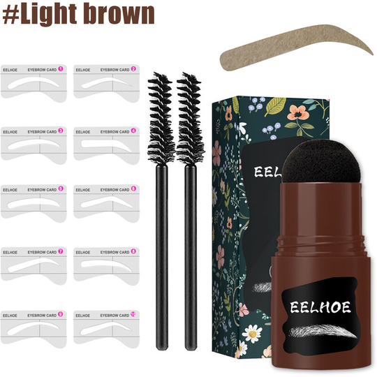 2 Pack Stamp Eyebrow Powder Stick Hairline Fluffy Powder Eyebrow Print Makeup Natural Waterproof Quick Dry Shadow Contour Powder Light Brown