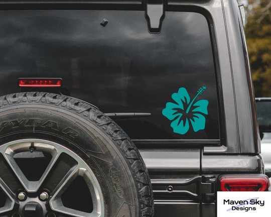 Hibiscus Flower Vinyl Decal, Car Hawaii, Laptop Flower