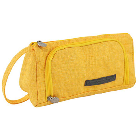 Pesce - Big Capacity Pencil Pouch Holder Canvas Marker Pen Case Zipper Organizer Stationary Bag School Supplies Teen Student Girls BoysYellow