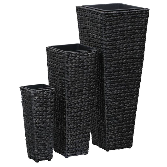 Hommoo - Garden Raised Beds 3 pcs Water Hyacinth Black