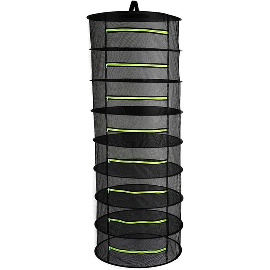 4/6/8 Layers Drying Net Foldable, Large Hanging Herb Tray, Drying Rack, Storage Rack, Black Storage Bag with Zippers (8 Layers)