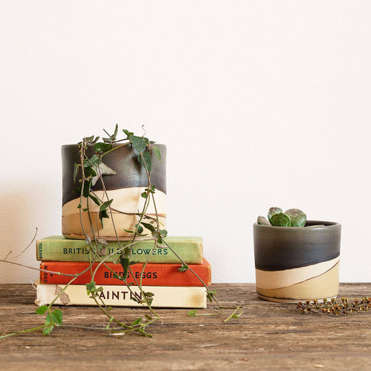 Set Of Two Handmade Moorland Ceramic Planters
