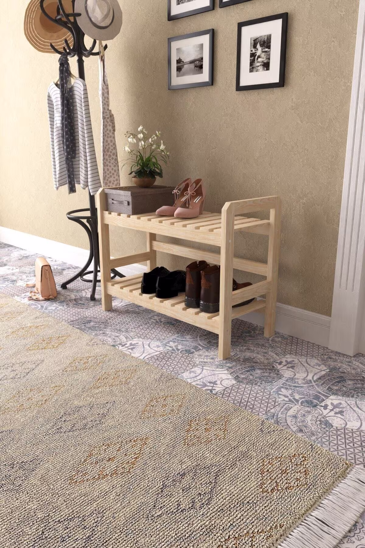 Handmade Wood Shoe Storage, Multi Functional Shelf, Kitchen Organizer, Bathroom Natural Shelf