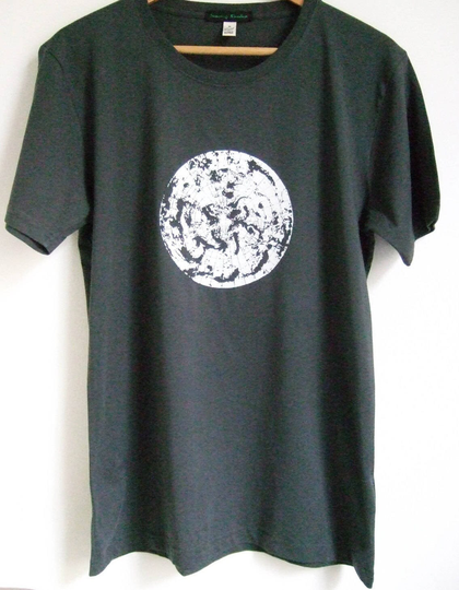 Polar Circle Mens Organic Cotton Dark Grey T Shirt White Climate Change Print Mens Size Small