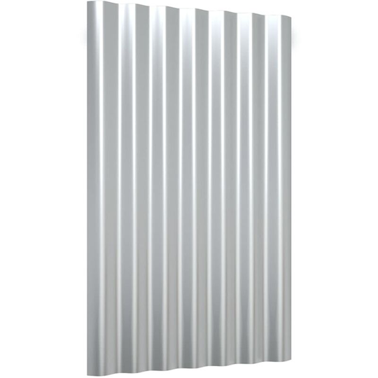 Vidaxl - Roof Panels 12 pcs Powder-coated Steel Silver 60x36 cm Silver