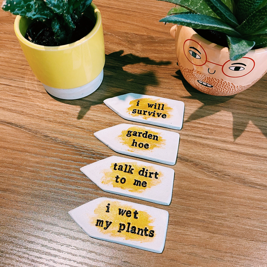 Handmade Clay Garden Home Plant Planter Tags Markers Labels