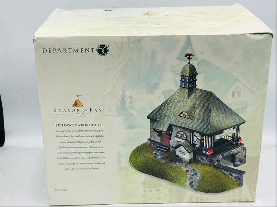 Vintage 1999 Department 56 Stillwaters Boathouse Season Bay | Dept56 Season's Bay, New Condition Pewter