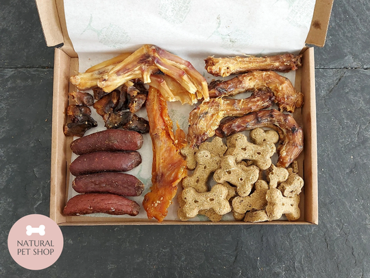 Dog Treats - Chicken Necks, Duck Feet, Wings, Heart, Sausage, Natural | Letterbox