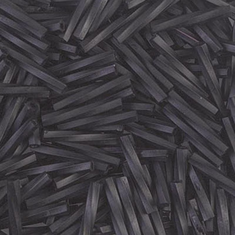 Seed Beads-12mm Twisted Bugle-401F Matte Black-Miyuki-10 Grams