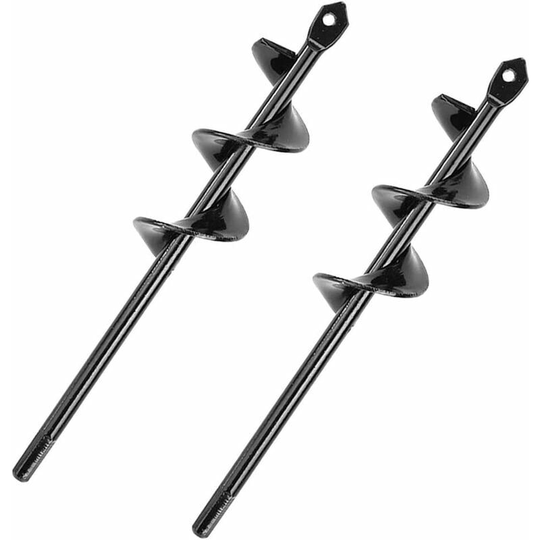 Auger Bits, 2 Pack, Non-Slip Spiral Planter Bits, Garden Plants and Flowering Plants 1.6" x 9" - Black