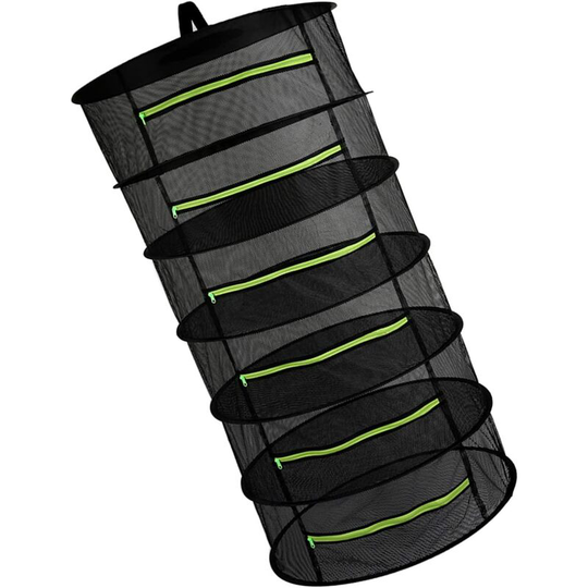 Drying Net with Zipper, 6 Layers Hanging Basket, Folding Dry Rack, Drying Herbs Net, Mesh Drying Bag, for Drying Vegetables, Herbs