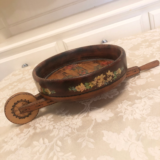 Wooden Wheel Barrel Pot Holder Plant Water Tray Planting Planter Decorative Indoor