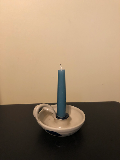 Vintage Salt Glazed Chamber Candle Stick Holder, 1970S Colonial Williamsburg Stick, Pottery, Clay Pottery