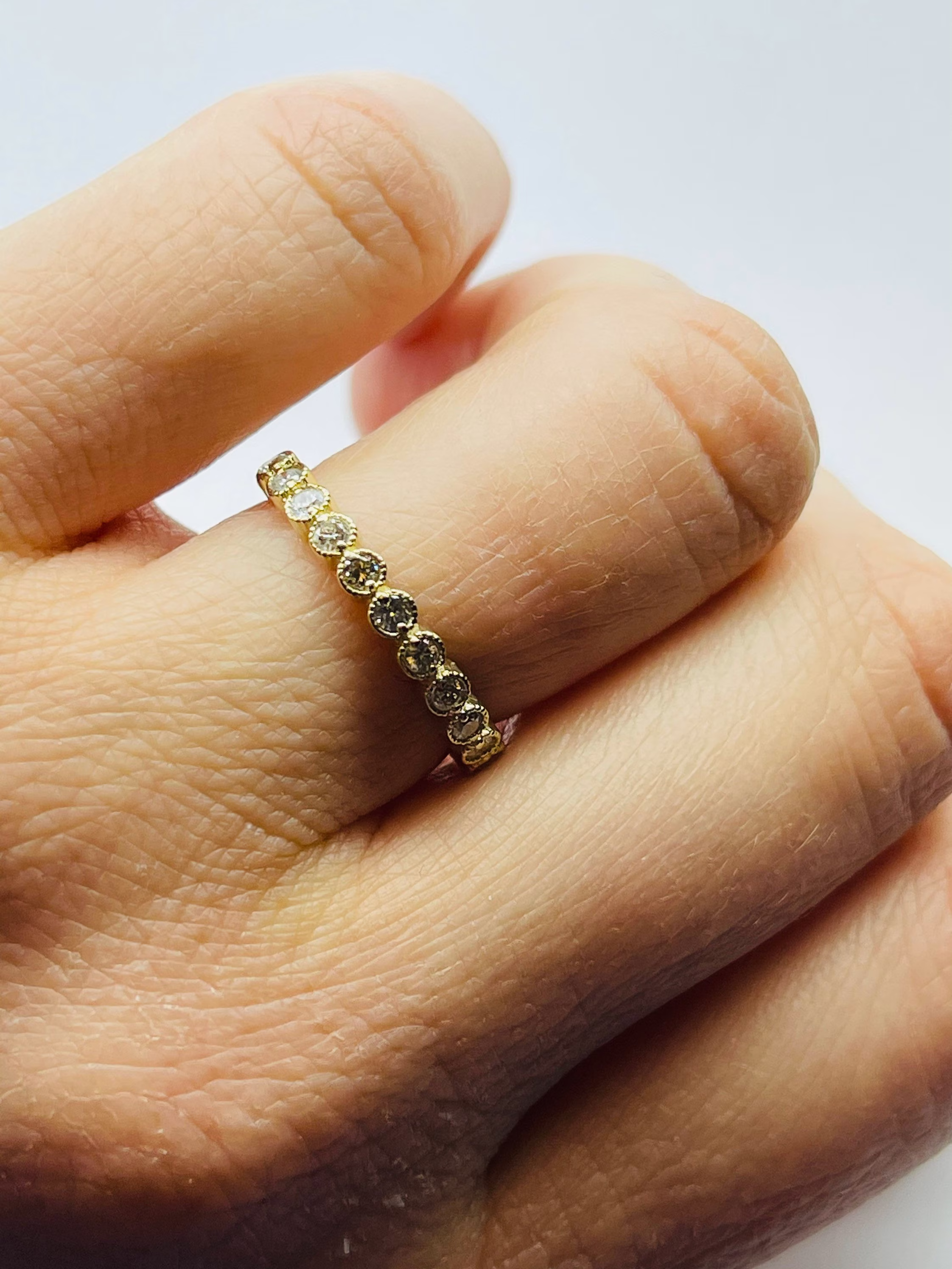 Salt Pepper Ring Gray Diamond Ring/0.35Ct Salt Pepper Band Yellow Gold 14Kt/Salt & Wedding