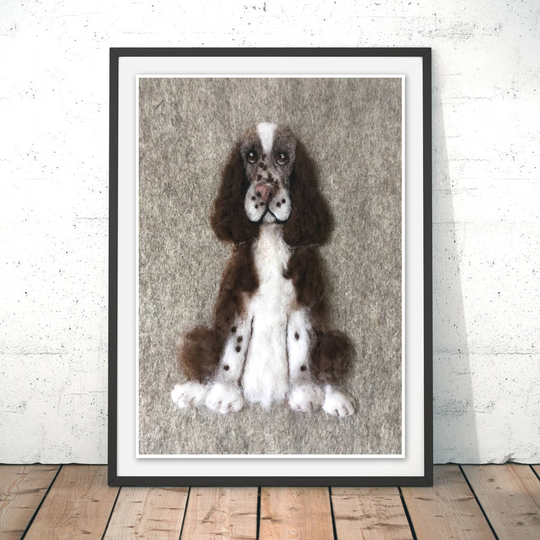 Springer Spaniel Art Print By Felt Artist Sharon Salt
