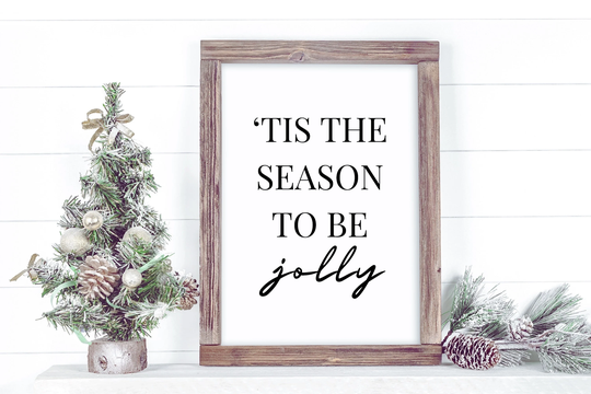 Tis The Season To Be Jolly Christmas Print | Carols Songs Art Prints Wall Xmas Decor