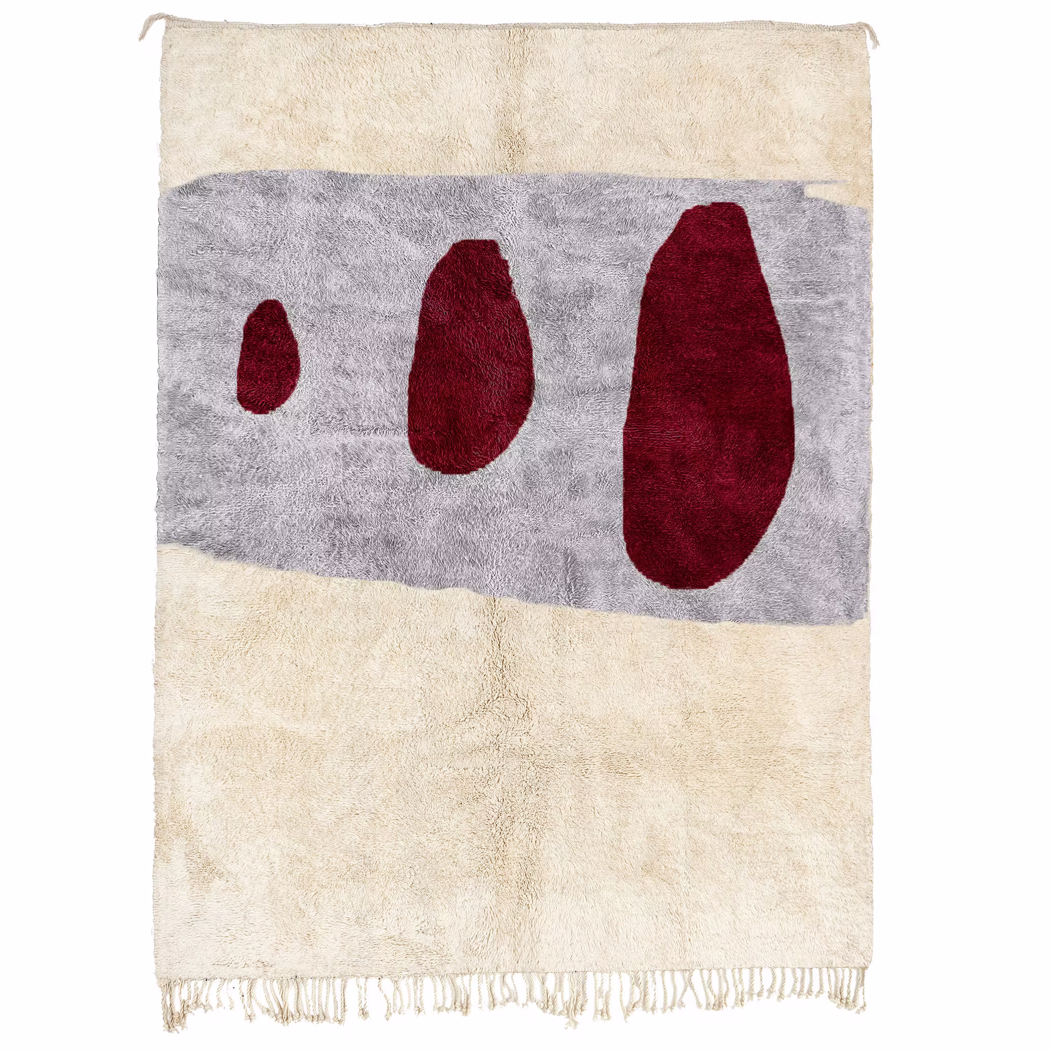 White Beni Ourain Rug Modern Moroccan Rug Custom W-40_Gy-36_rd-17