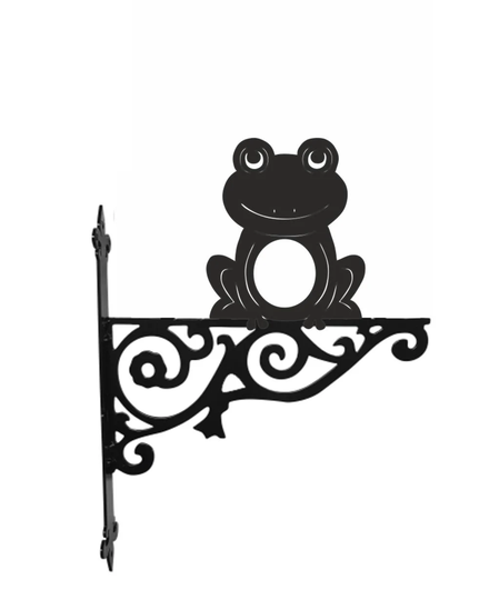 Cartoon Frog Ornamental Hanging Bracket - Contemporary Basket Wall Mounted Decorative Garden Black