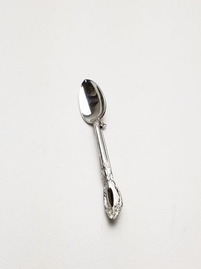 1930's - 1940's Silver Salt Spoon Brooch/Pin, Vintage Costume Jewelry Patent # 2066969