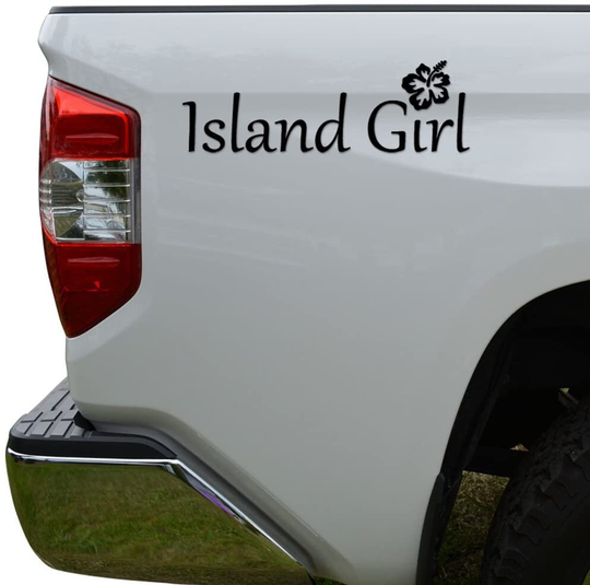 Island Girl Hawaii Hibiscus Flower Die Cut Vinyl Decal Sticker For Car Truck Motorcycle Window Bumper Wall Decor