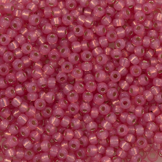 Miyuki Seed Beads 8/0 Dyed Dark Rose S/L Alabaster, 0645