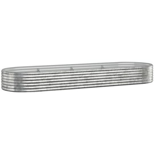 Vidaxl - Garden Planter Powder-coated Steel 322x100x36 cm Silver Silver