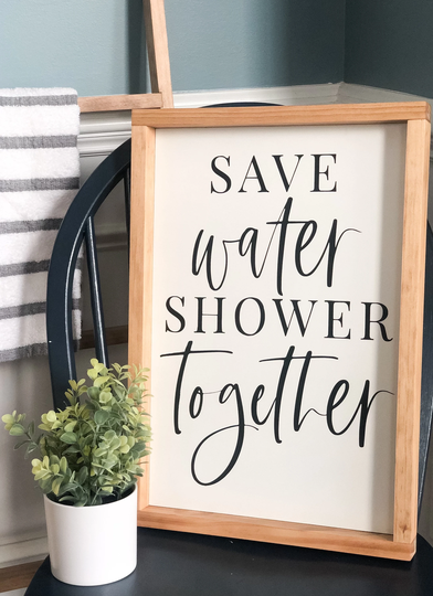 Save Water Shower Together Sign| Funny Bathroomsign| Bathroom Decor| Bath Modern Farmhouse Powder Room Boho Bathroom