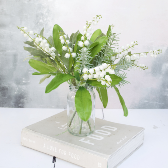 Artificial Lily Of The Valley Bouquet With Herbs