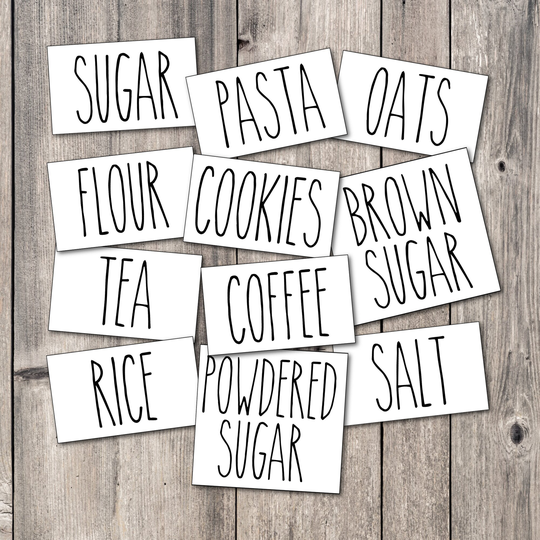 Custom Canister Label Sets | Kitchen Organization Decals Rae Dunn Inspiration Farmhouse Décor Stickers