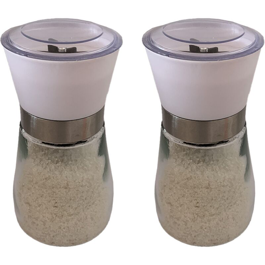 Fvbjd - Salt and Pepper Grinder Set - Adjustable Spice Ceramic Grinders Mill Shaker for Kitchen Table 2PCS white
