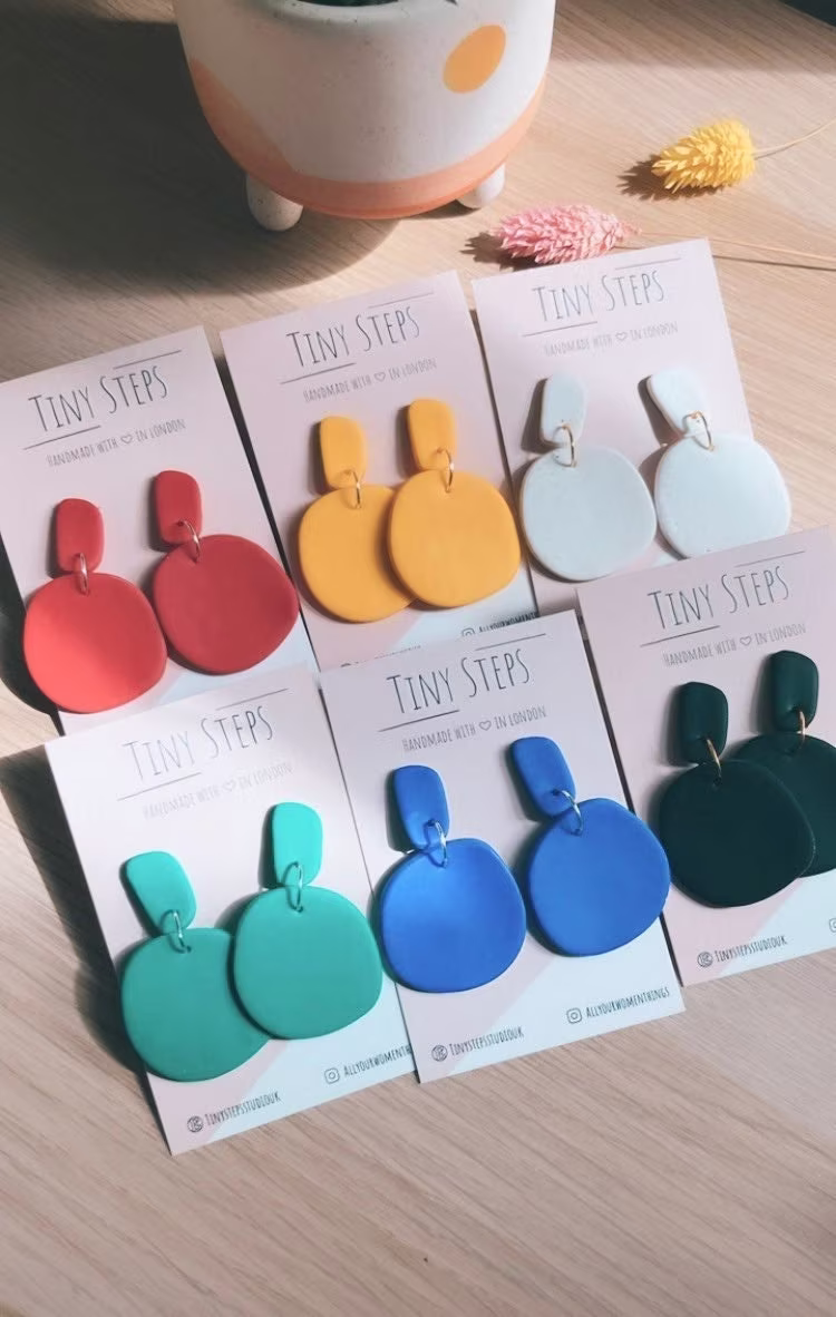 Organic Shapes in Statement Vibrant Colours | Handmade Polymer Clay Earrings Gifts For Her