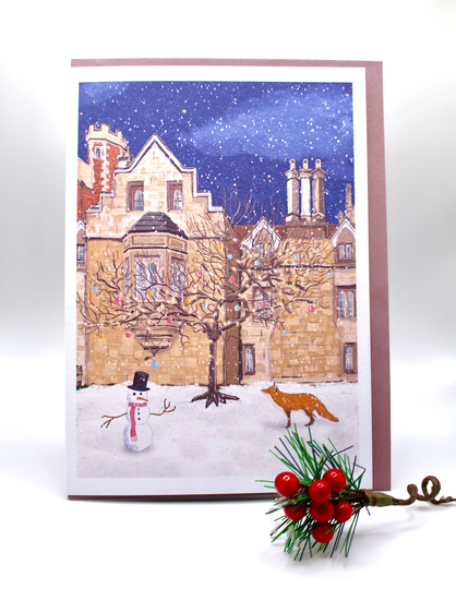 Christmas Card - Trinity College At in Cambridge, Christmastime, Snow, Cambridge Scenery, Holidays